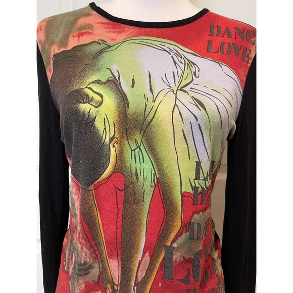 ETCETERA Womens Graphic Elephant Shirt Size Medium Unique Colorful 90s Classic - Picture 3 of 9